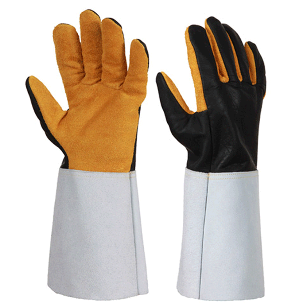 Gants de soudure en croûte de cuir avec doublure coton, résistants à la chaleur, modèle 450BSK