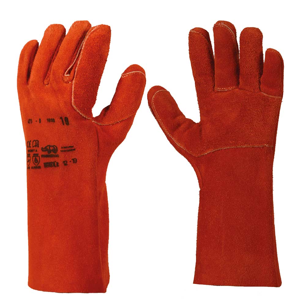 Gants de soudure anti-chaleur en cuir pour armaturiers et métallurgie, offrant protection et dextérité, modèle 473.9